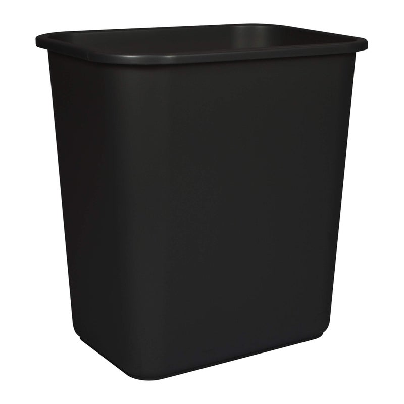 Storex Medium Waste Basket, 15 x 10.5 x 15 Inches, Black, Case of 6 (STX00710U06C) - Image 2